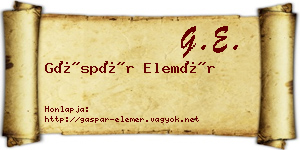 Gáspár Elemér névjegykártya