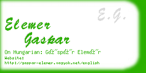 elemer gaspar business card